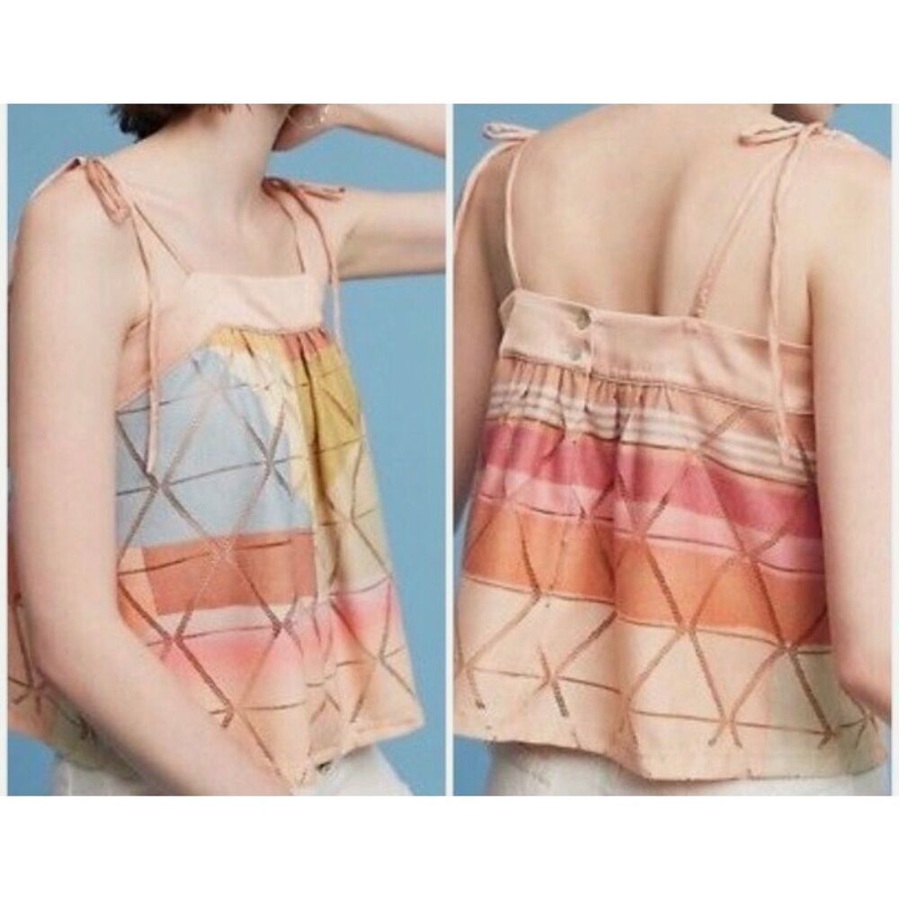 Anthropologie Akemi + Kin Geo Print Tie Shoulder Tank Size Xs - Picture 8 of 8